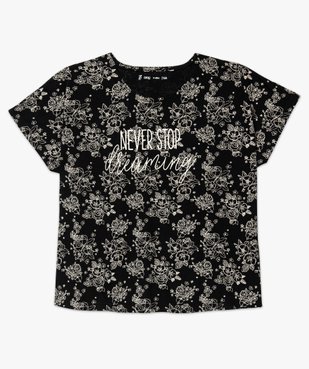 Tee-shirt oversize motif fleurs vue2 - GEMO (JUNIOR) - GEMO