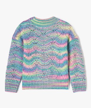 Pull en maille multicolore fille vue3 - GEMO (ENFANT) - GEMO