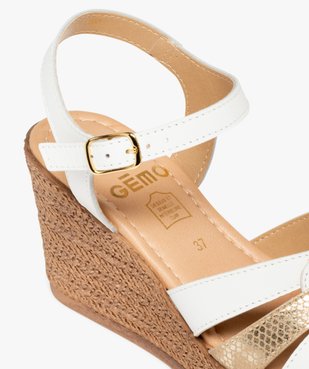 Sandales femme à talon compensé et à brides entrelacées en cuir  vue6 - GEMO(URBAIN) - GEMO