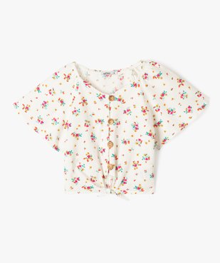 Chemise manches courtes à motifs fleuris fille vue1 - GEMO (ENFANT) - GEMO