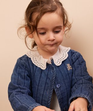 Veste matelassée en denim bébé fille - LuluCastagnette vue6 - LULUCASTAGNETTE - GEMO