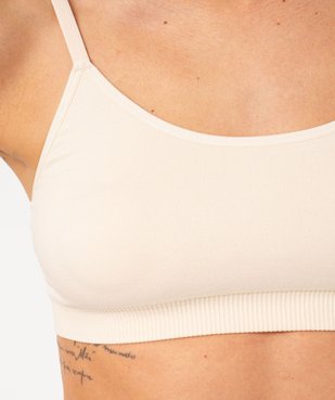 Brassière à fines bretelles en maille extensible femme vue8 - GEMO(HOMWR FEM) - GEMO