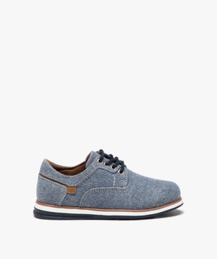 Derbies garçon unis en toile avec semelle bicolore vue1 - BUGGY - GEMO