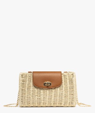 Sac besace compact en paille femme vue1 - GEMO (ACCESS) - GEMO