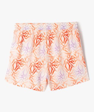 Short imprimé en viscose avec taille élastique fille vue3 - GEMO 4G FILLE - GEMO