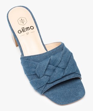 Mules femme à talon dessus tressé en denim vue6 - GEMO(URBAIN) - GEMO