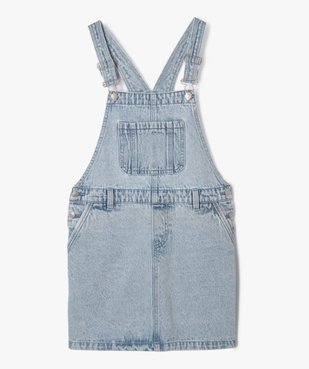 Robe salopette en jean délavé fille vue2 - GEMO (JUNIOR) - GEMO