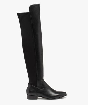 Bottes femme unies à talon plat et tige souple élastique vue1 - GEMO (CASUAL) - GEMO