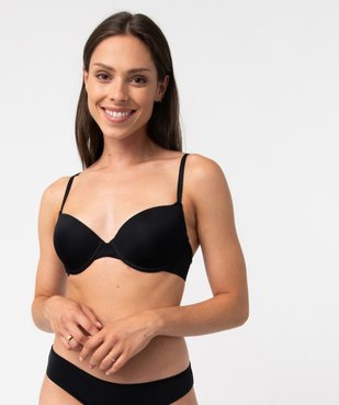 Soutien-gorge corbeille à armatures et bonnets moulés en microfibre vue2 - GEMO 4G FEMME - GEMO