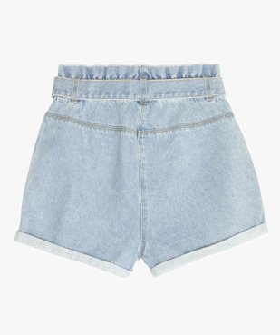 Short fille en jean taille haute avec ceinture à nouer vue3 - GEMO (JUNIOR) - GEMO