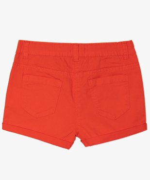 Short fille en coton extensible avec revers vue3 - GEMO (ENFANT) - GEMO