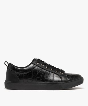 Baskets femme unies au dessus effet croco vue2 - FOLLOW ME - GEMO