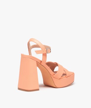 Sandales femme unies à talon flare haut vue4 - GEMO(URBAIN) - GEMO