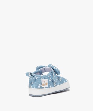 Chaussons de naissance bébé fille babies à scratch avec noeud fantaisie vue4 - GEMO 4G BEBE - GEMO