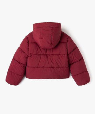 Blouson matelassé court à capuche fille vue4 - GEMO 4G FILLE - GEMO