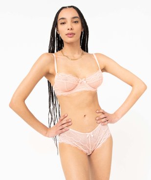 Soutien-gorge à armatures forme corbeille en dentelle vue3 - GEMO(HOMWR FEM) - GEMO