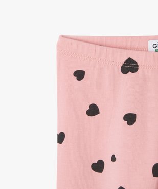 Leggings imprimé avec taille élastique fille vue2 - GEMO 4G FILLE - GEMO