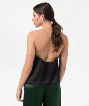 Blouse femme à fines bretelles chaine Gémo x Nolwenn Crème vue3 - GEMO(FEMME PAP) - GEMO