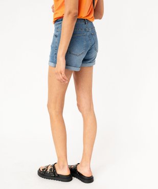 Short en jean avec revers cousus femme vue3 - GEMO 4G FEMME - GEMO