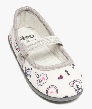 Chaussons en forme de ballerines en jersey imprimé fille vue5 - GEMO 4G FILLE - GEMO