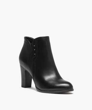 Boots femme unies à talon haut avec détails perles vue2 - GEMO(URBAIN) - GEMO