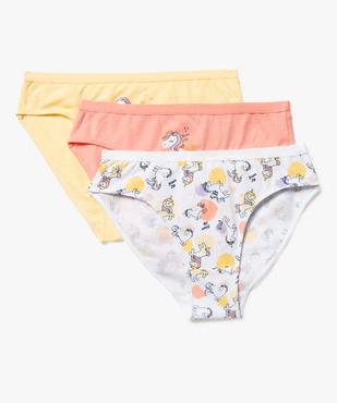 Culottes à motifs licornes fille (lot de 3) vue3 - GEMO 4G FILLE - GEMO