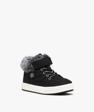 Baskets fille mid-cut unies avec col fourré vue2 - GEMO (ENFANT) - GEMO