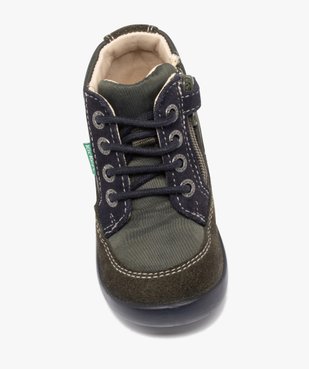 Bottillons garçon en cuir bicolore à zip et à lacets - Kickers  vue5 - KICKERS - GEMO