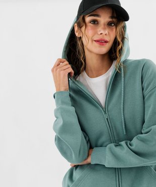 Sweat zippé à capuche oversize avec intérieur molletonné femme vue2 - GEMO 4G FEMME - GEMO