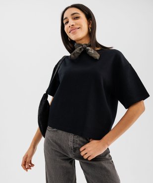 Tee-shirt manches courtes et col rond coupe oversize femme vue1 - GEMO 4G FEMME - GEMO