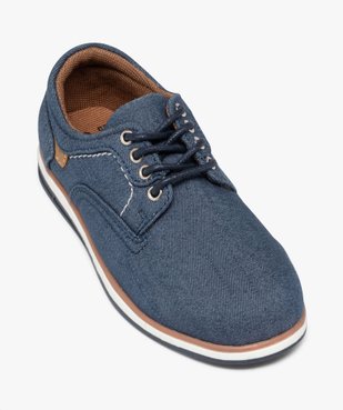 Derbies garçon unis en toile avec semelle bicolore vue5 - BUGGY - GEMO