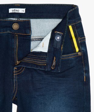 Jean garçon slim en coton stretch avec détail coloré vue2 - GEMO (JUNIOR) - GEMO