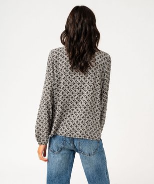 Blouse fluide imprimée avec liens à nouer femme vue3 - GEMO(FEMME PAP) - GEMO