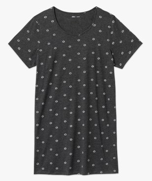 Chemise de nuit à manches courtes avec motifs femme grande taille vue4 - GEMO 4G FEMME - GEMO