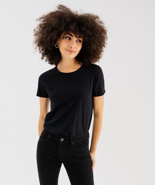 Tee-shirt à manches courtes et col rond femme vue5 - GEMO(FEMME PAP) - GEMO