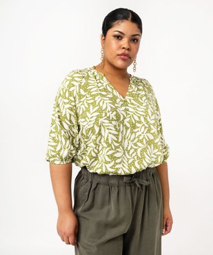 Blouse imprimée à manches 3/4 femme grande taille vue1 - GEMO 4G GT - GEMO