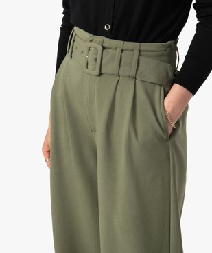 Pantacourt femme taille haute avec ceinture à boucle vue2 - GEMO(FEMME PAP) - GEMO