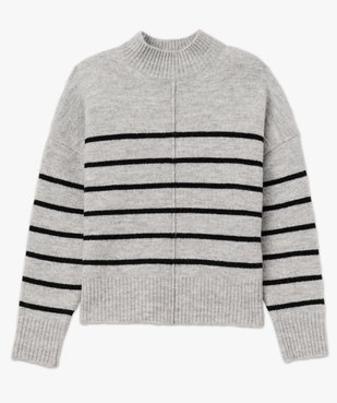 Pull col montant rayé avec couture sur l’avant femme vue4 - GEMO(FEMME PAP) - GEMO