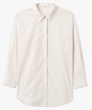 Chemise femme à fines rayures coupe oversize vue4 - GEMO(FEMME PAP) - GEMO