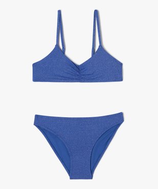 Maillot de bain deux pièces à paillettes fille vue1 - GEMO 4G FILLE - GEMO