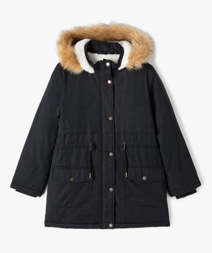 Parka en matière déperlante avec doublure peluche fille vue1 - GEMO 4G FILLE - GEMO