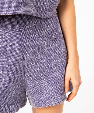 Short aspect tweed avec poches sur l’avant femme vue3 - GEMO(FEMME PAP) - GEMO