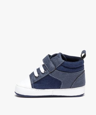 Chaussons de naissance bébé garçon en toile façon denim vue3 - GEMO 4G BEBE - GEMO