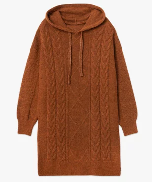 Robe pull femme en maille à capuche vue4 - GEMO(FEMME PAP) - GEMO