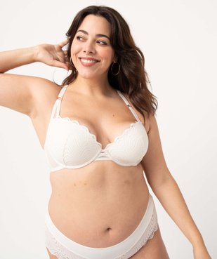 Soutien-gorge femme grande taille à bonnets moussés emboitants et dos fantaisie vue2 - GEMO(HOMWR FEM) - GEMO