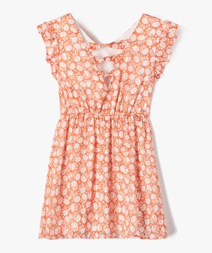 Robe fille sans manches à motifs fleuris et rayures pailletées vue3 - GEMO (ENFANT) - GEMO