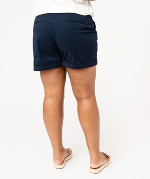 Short en toile avec ceinture tissée femme grande taille vue3 - GEMO (G TAILLE) - GEMO