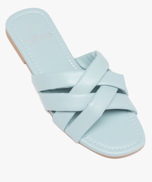 Mules femme à talon plat et brides matelassées entrecroisées vue5 - GEMO (CASUAL) - GEMO