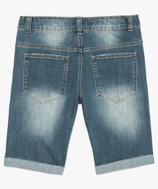 Bermuda garçon en jean style usé avec revers cousus vue3 - GEMO (JUNIOR) - GEMO