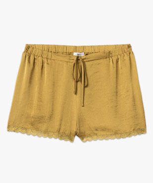 Short de pyjama en matière satinée et dentelle femme vue4 - GEMO(HOMWR FEM) - GEMO